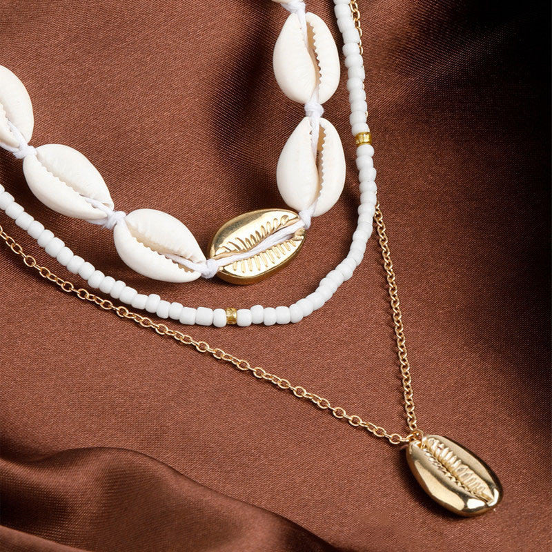New Beach Style Seashell Necklace Beaded Choker Necklaces for Women Handmade Starfish Pendant Fashion Ocean Украшения Чокер