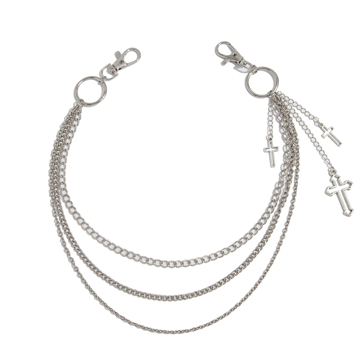 Salircon Punk Multilayer Metal Star Pendant Pant Chain Hip Hop Waist keychain Jeans Chain Women Trendy Jewelry Accessories Gifts