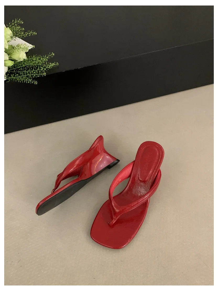 Fashion Brand Wedge Heel Slipper Slides Women Clip Toe Flip Flops Narrow Band Sandals Shoes Casual Female Slipper Sandalia Mujer
