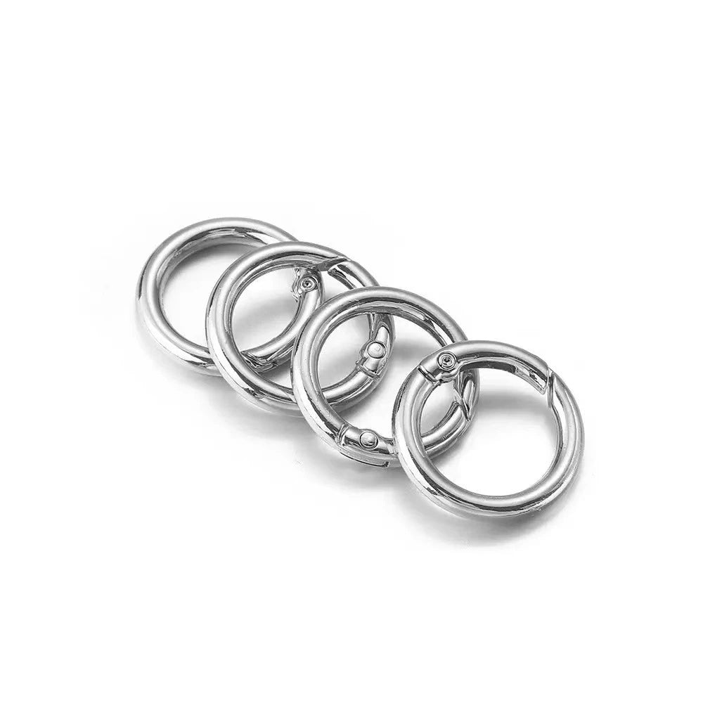 5pcs Spring Clasp Keychain Ring KC Gold Color Openable Round Carabiner Hook Buckle