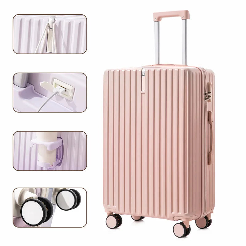 New gradient color luggage fashion goddess multifunctional trolley case mute wheels 24 inch
