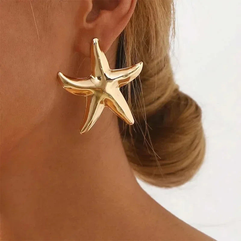 New Gothic Stereo Conch Personality Ancient Silver Stud Earrings for Men Women Hallowmas Punk Jewelry Vacation Accessory Gift