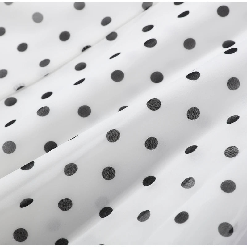 Polka Dot Women ‘s Skirt Elegant High Waist Ruched Ruffle Hem Mermaid Long Skirt Female  2026 Summer Casual Party Streetwears