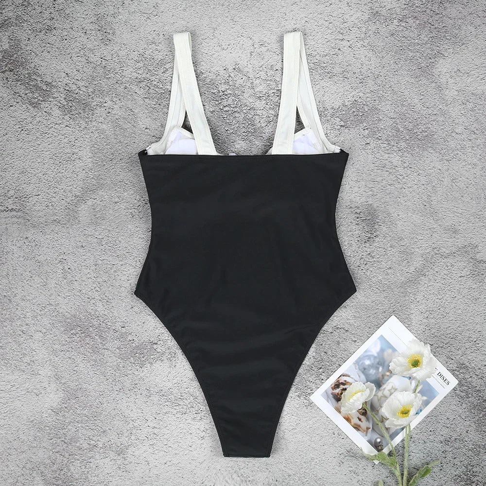 2025 Solid Thong Brazilian Bikinis Swimwear Women Swimsuit  Black White Bikini Set Bathing Suit Female Summer Beach Wear Biquini