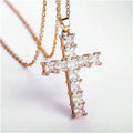 New Fashion Necklaces Female Pendants Gold Multi Color Crystal Jesus Cross Pendant For Women Necklace Party Leisure Time Jewelry