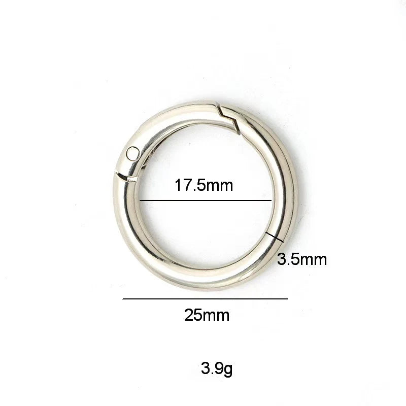 5pcs Spring Clasp Keychain Ring KC Gold Color Openable Round Carabiner Hook Buckle