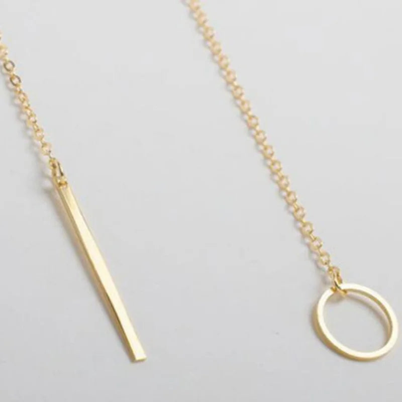 2025 New Fashion Necklace Design Ladies Fashion Simple Simple Metal Round Necklace Wholesale Sales