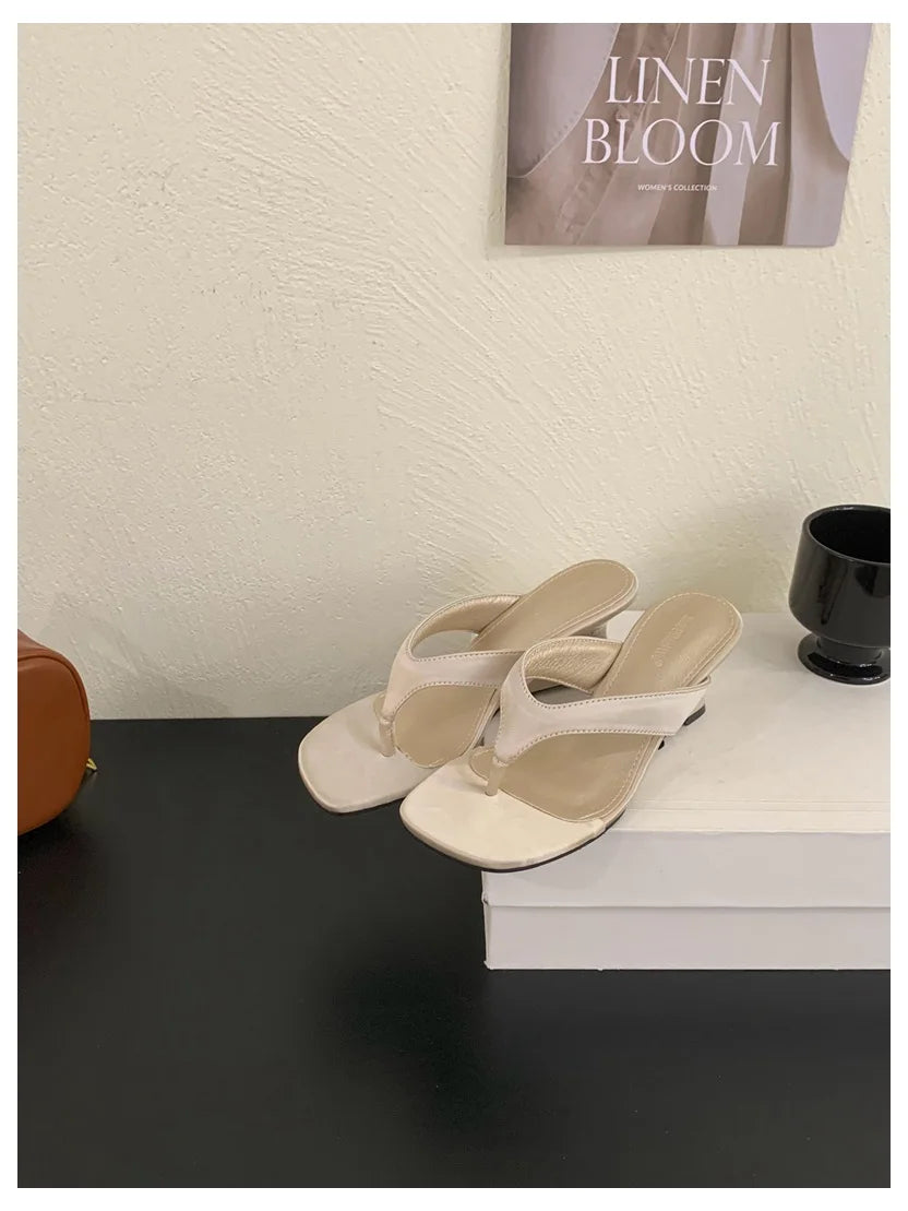 Fashion Brand Wedge Heel Slipper Slides Women Clip Toe Flip Flops Narrow Band Sandals Shoes Casual Female Slipper Sandalia Mujer