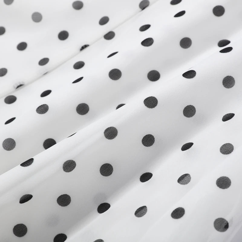 Women Dress Polka Dot Chiffon Maxi Skirt High Waist Ruffle Hem Flared Skirt Elegant Casual Beach Vacation Streetwear For Ladies