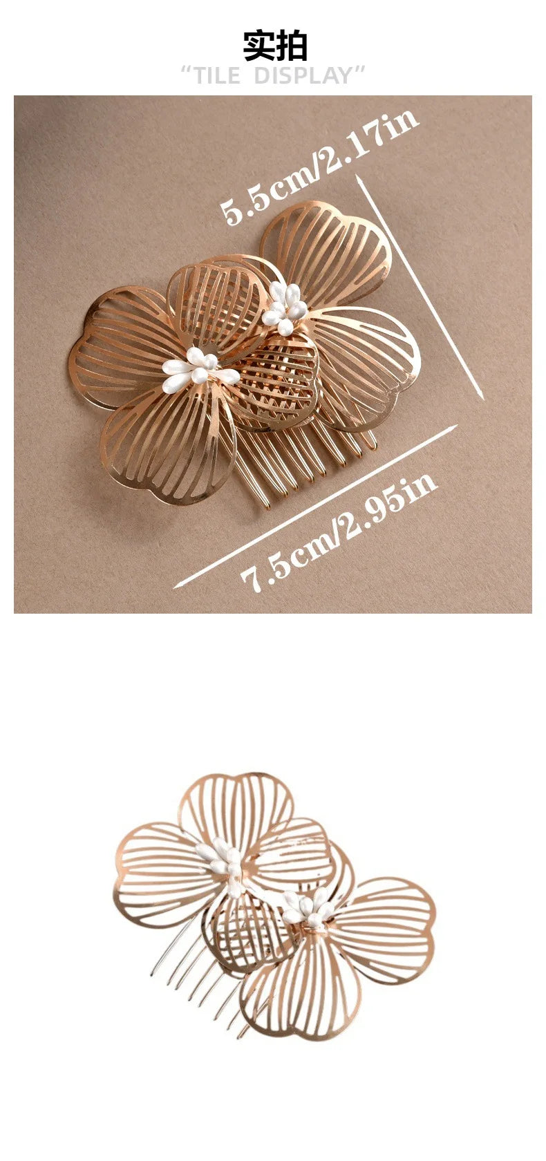Alloy Flower Hair Clips Women's Hair Accessories Fashion Bridal Wedding Hair Comb Women's Hair Clips Wedding Accessories