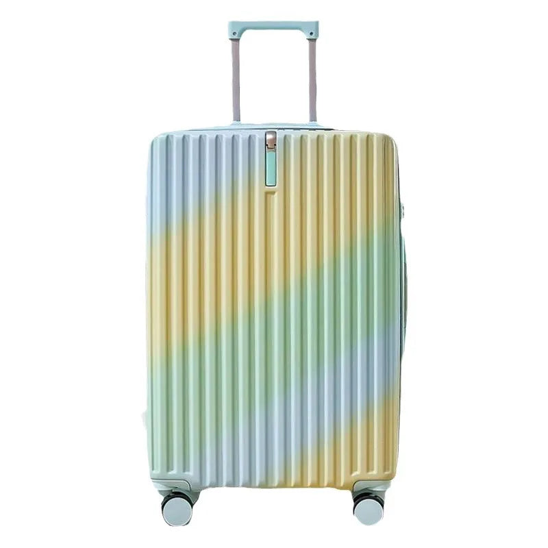 20/22/24 Inch Gradient Color Luggage Boarding Trolley Suitcase Safety Combination Lock Front Hook Silent Universal Roller