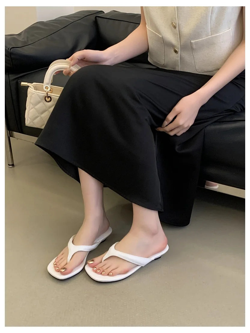 Fashion Brand Wedge Heel Slipper Slides Women Clip Toe Flip Flops Narrow Band Sandals Shoes Casual Female Slipper Sandalia Mujer