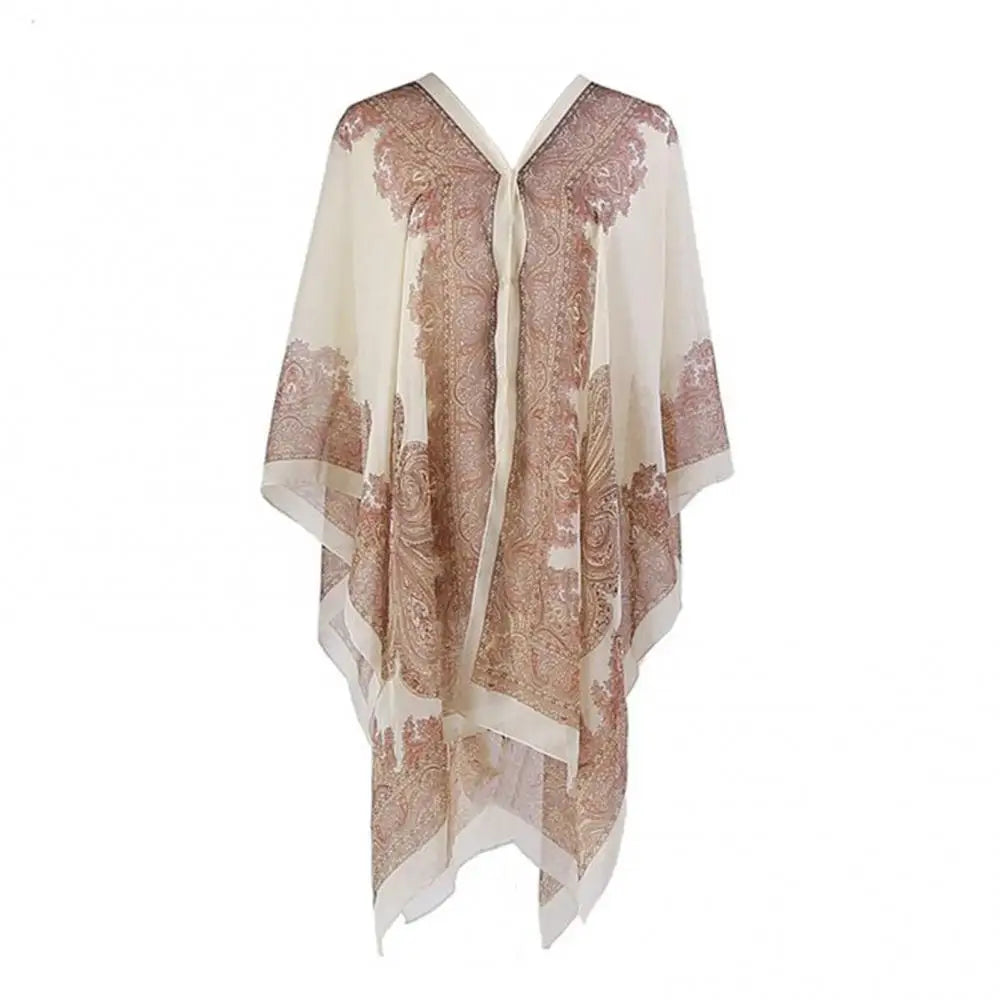 2022 Chiffon Beach Cover Up Kaftan Beach Tunic Dress Bikini Cover Up Women Swimsuit Sarong Pareo Swimwear Beachwear Bathing Suit