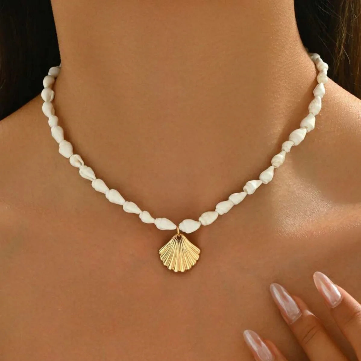 New Beach Style Seashell Necklace Beaded Choker Necklaces for Women Handmade Starfish Pendant Fashion Ocean Украшения Чокер
