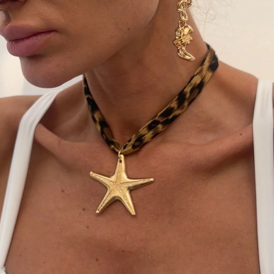 Ingemark 7 Styles Ethnic Multilayer Velvet Chain Necklace Women 2025 New Fashion Metal Conch Starfish Heart Pendant Neck Jewelry