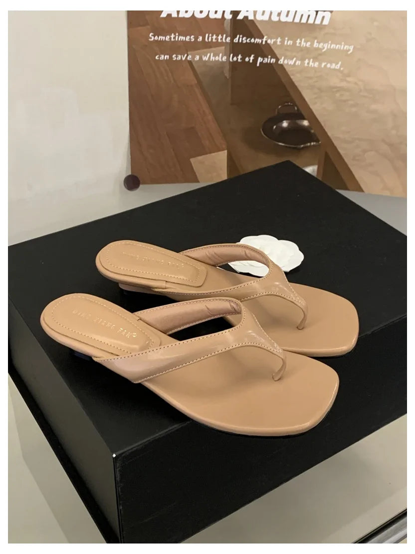Fashion Brand Wedge Heel Slipper Slides Women Clip Toe Flip Flops Narrow Band Sandals Shoes Casual Female Slipper Sandalia Mujer