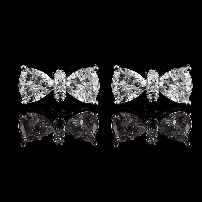 Luxury Bow Rhinestones Cufflinks French Men's Business Banquet Wedding Formal Wear Dress Shirts Cuffs Buttons Gifts for Men