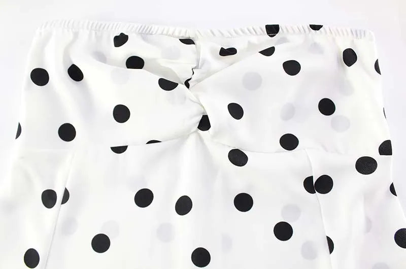 Elegant White Polka Dot Short Dress Sexy Slip Sleeveless Backless Silk Mini Dresses Evening Party Cute Birthday New Summer 2026