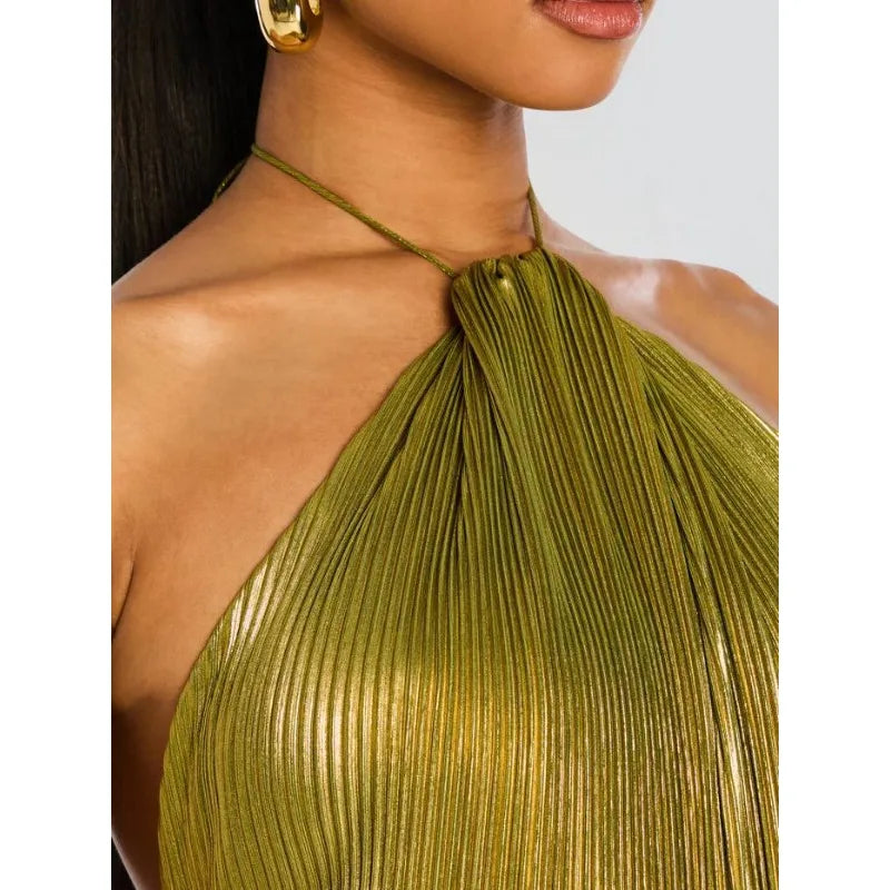 Luxurious Women Corset Party Cocktail Dress Sexy Off Shoulder Halter Folds Slit Guest Celebrity Long Dress Celebrity Prom Gown