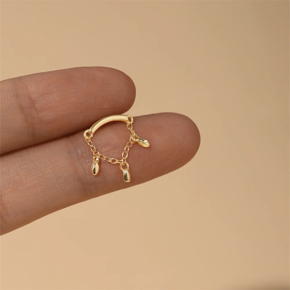 BOAKO Star Moon Chain Tassel  925 Sterling Silver Shiny For Woman Piercing Earring Fashion Dainty Luxury Style fine jewelry