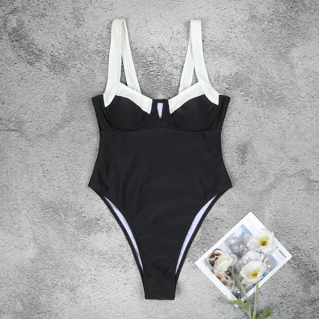 2025 Solid Thong Brazilian Bikinis Swimwear Women Swimsuit  Black White Bikini Set Bathing Suit Female Summer Beach Wear Biquini