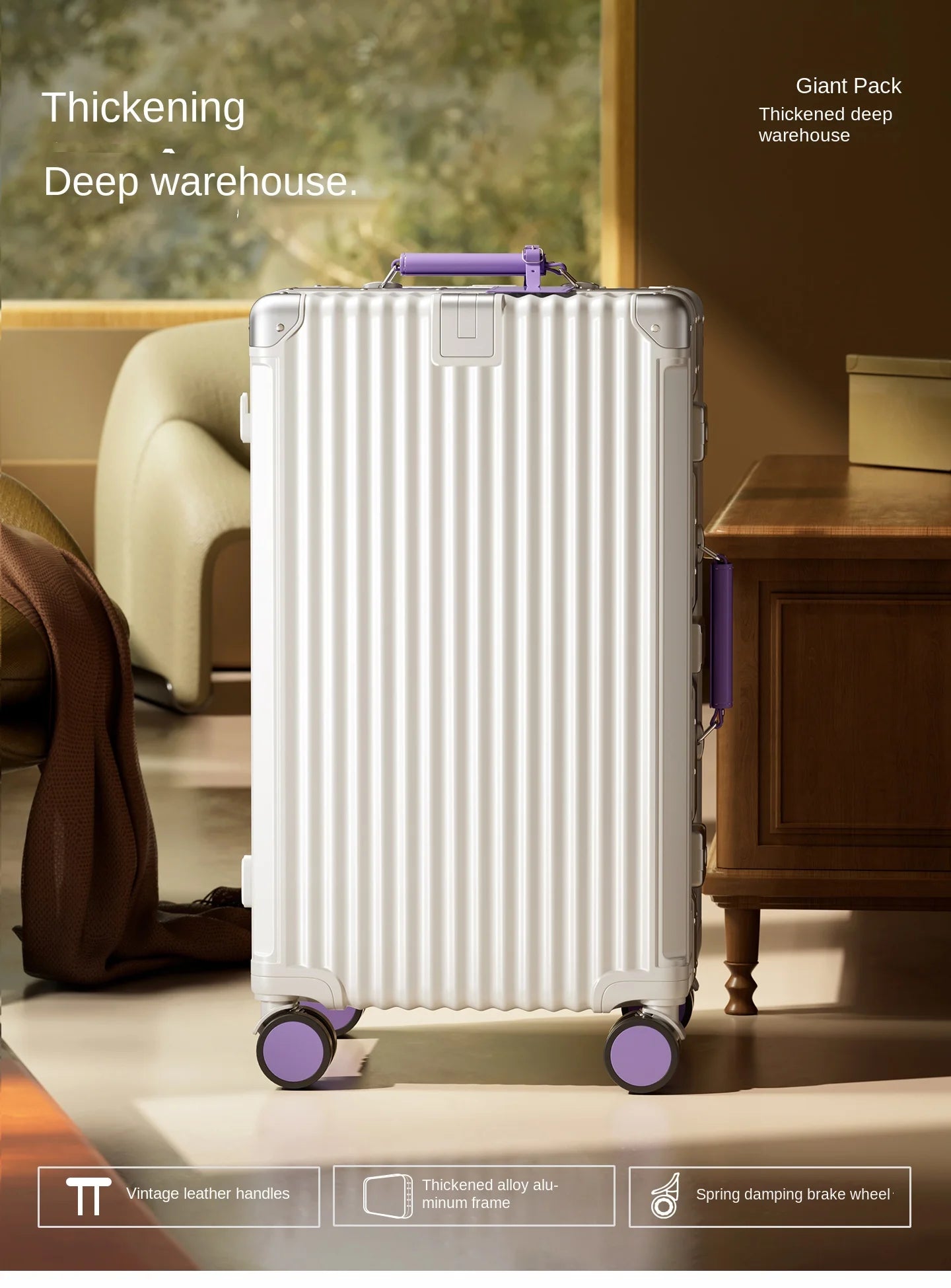 28/30/32 inch Travel Suitcases Large Capacity New Strong and Durable Thickened PC Aluminium Frame Trolley Suitcase 20'' Carrier