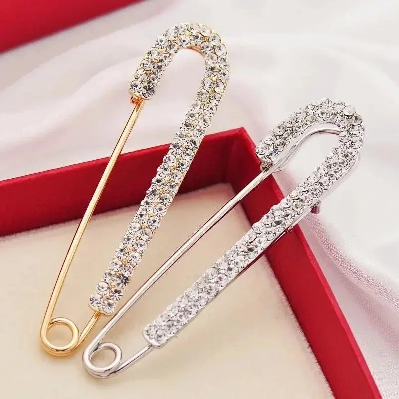 Personality Brooch Slim Waist for Women Pant Waist Reduction Full Zircon Pin Fixed Clothing Adornment Accessory Anti-emptied