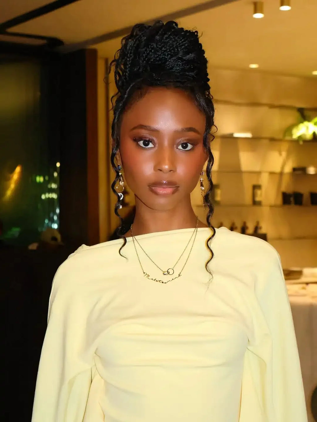 Women Fashion Yellow Backless Slit Dress Half Sleeved Waist Cinched Pleated Lace Up Dresses Lady Evening Party Robe 2026 Spring