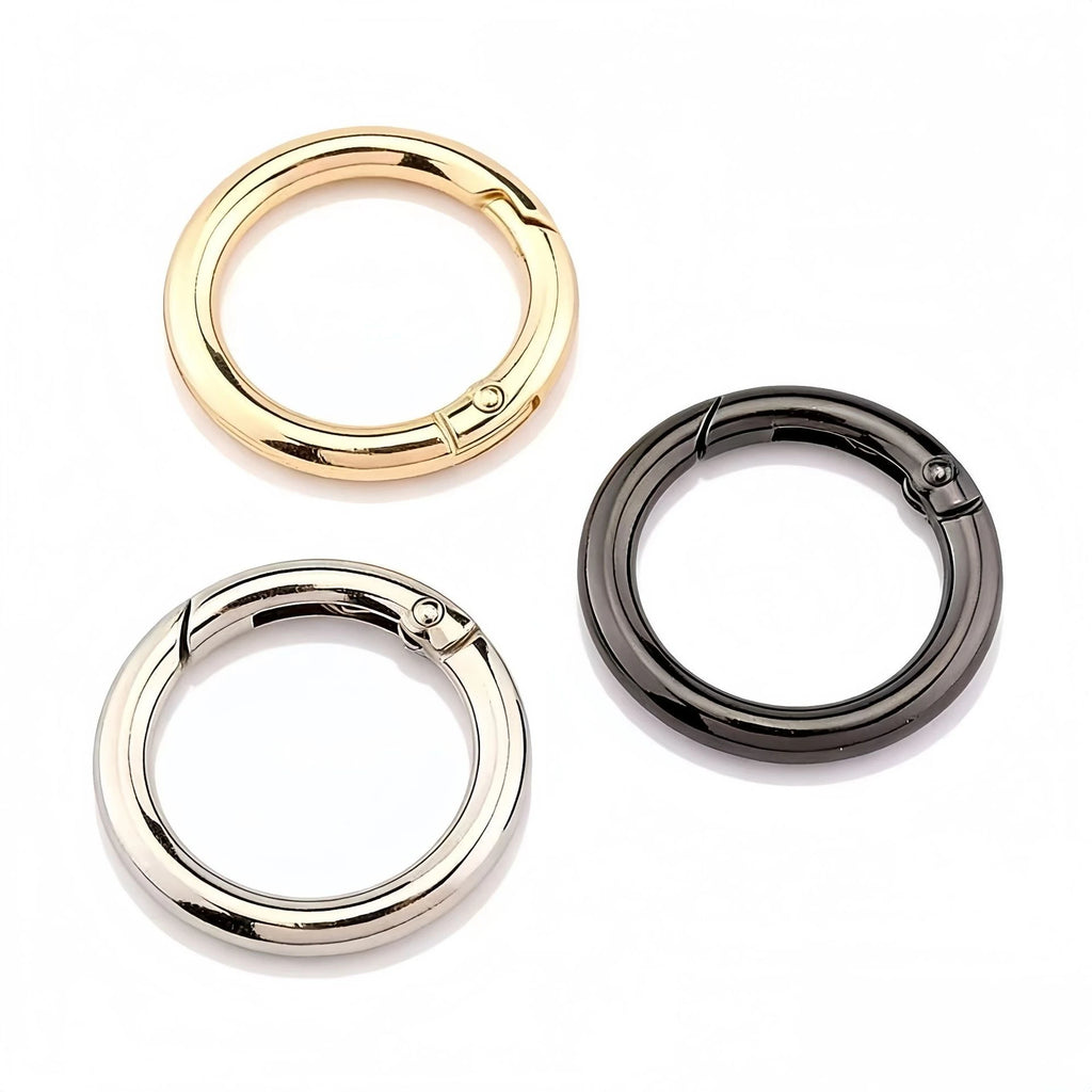 5pcs Spring Clasp Keychain Ring KC Gold Color Openable Round Carabiner Hook Buckle