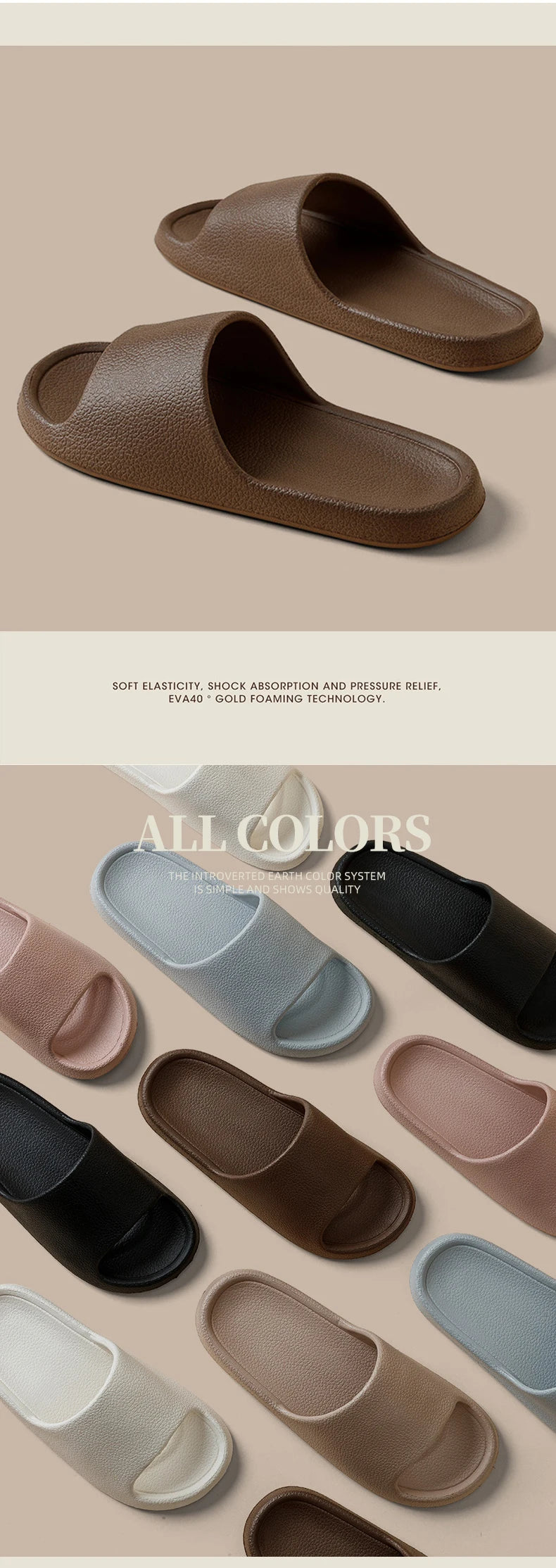 EVA Men Sandals Flip Flops Man Slippers Solid Color Simple Non-slip Soft Sole Comfortable Shower Slippers Outdoorf Couple Shoes