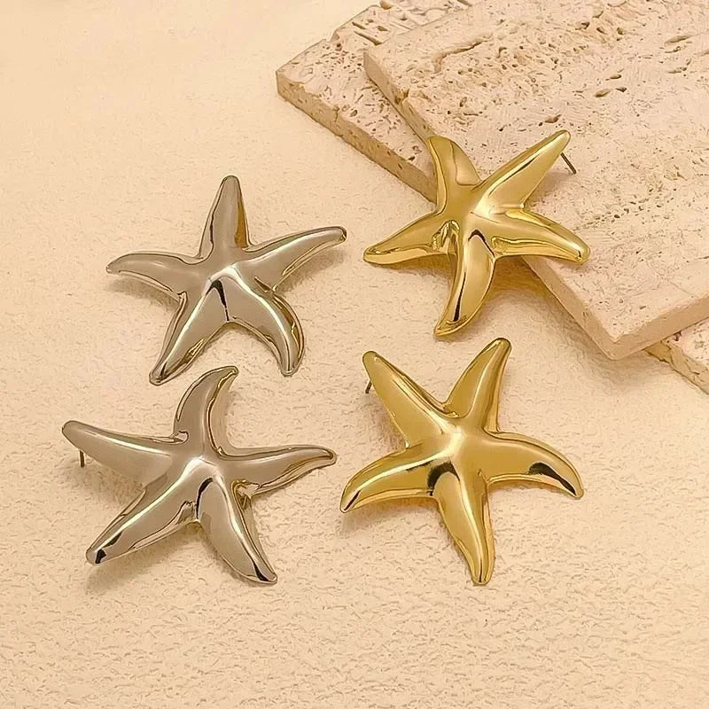 New Gothic Stereo Conch Personality Ancient Silver Stud Earrings for Men Women Hallowmas Punk Jewelry Vacation Accessory Gift