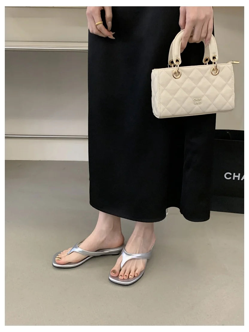 Fashion Brand Wedge Heel Slipper Slides Women Clip Toe Flip Flops Narrow Band Sandals Shoes Casual Female Slipper Sandalia Mujer