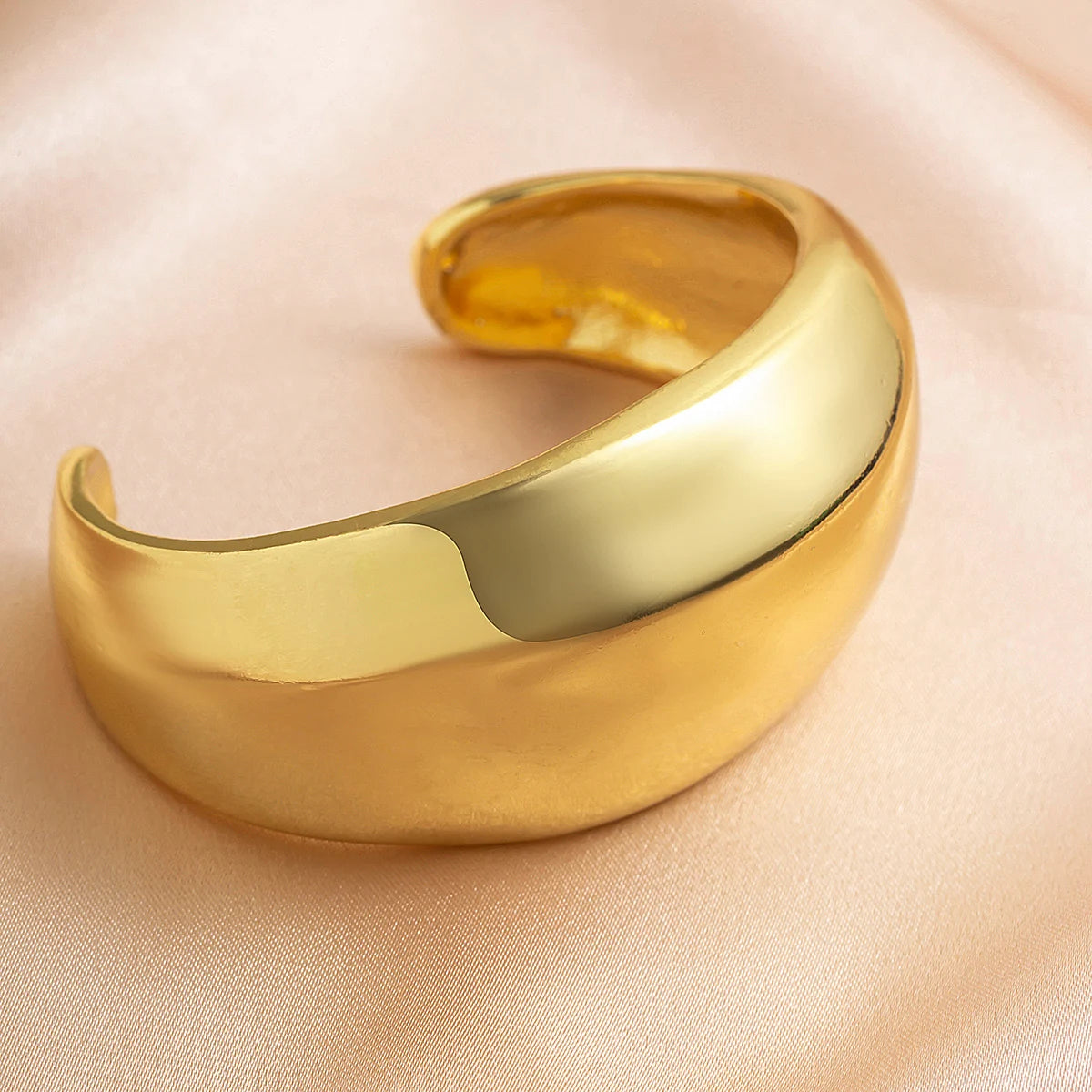 Ingemark Exaggerated Gold Color Metal Spring Bangles for Women Punk Vintage Irregular Geometric Arm Bracelets Men Jewelry Gift