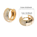 Luxury Zirconia Pave Hoop Earrings Women Men Unisex Huggies Earrings Hip Hop Party Jewelry Bridal Wedding Accessories Gift