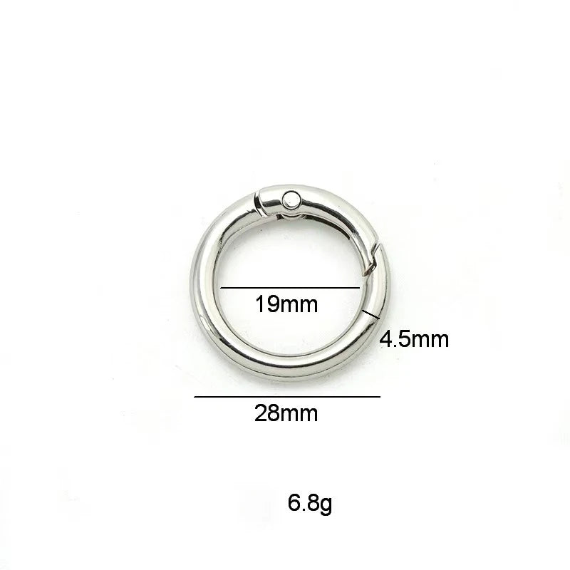 5pcs Spring Clasp Keychain Ring KC Gold Color Openable Round Carabiner Hook Buckle