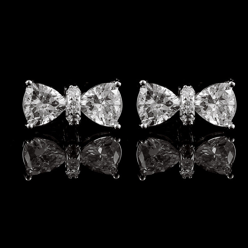 Luxury Bow Rhinestones Cufflinks French Men's Business Banquet Wedding Formal Wear Dress Shirts Cuffs Buttons Gifts for Men