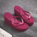 EOFK New Women Flip Flops Wedges Comfort Summer Platform Slippers Outdoor Concise Beach High Heel 9cm Casual Slides