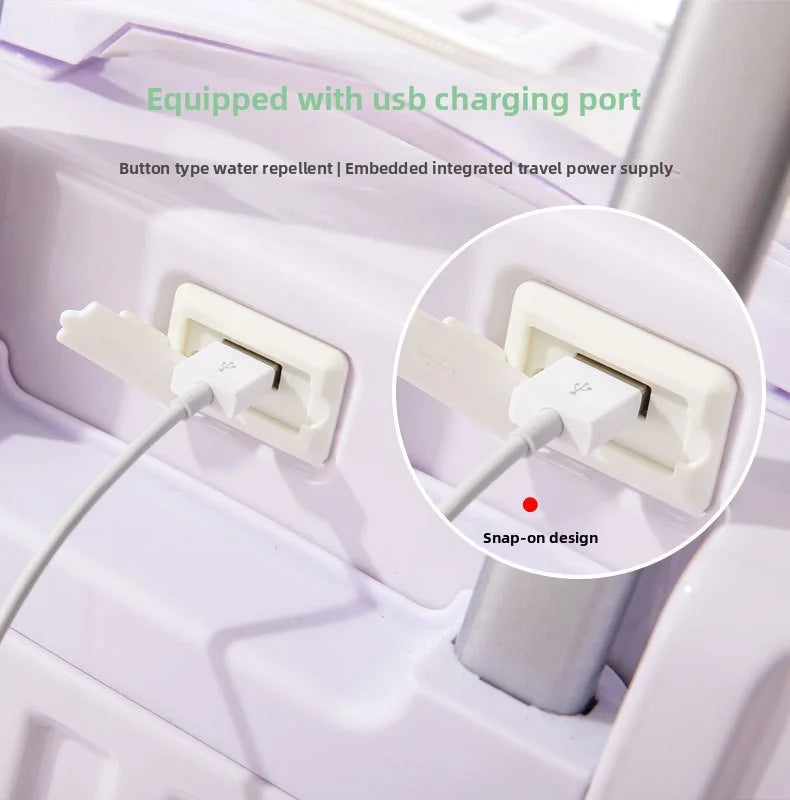 20/22/24 Inch Gradient Color Luggage Boarding Trolley Suitcase Safety Combination Lock Front Hook Silent Universal Roller