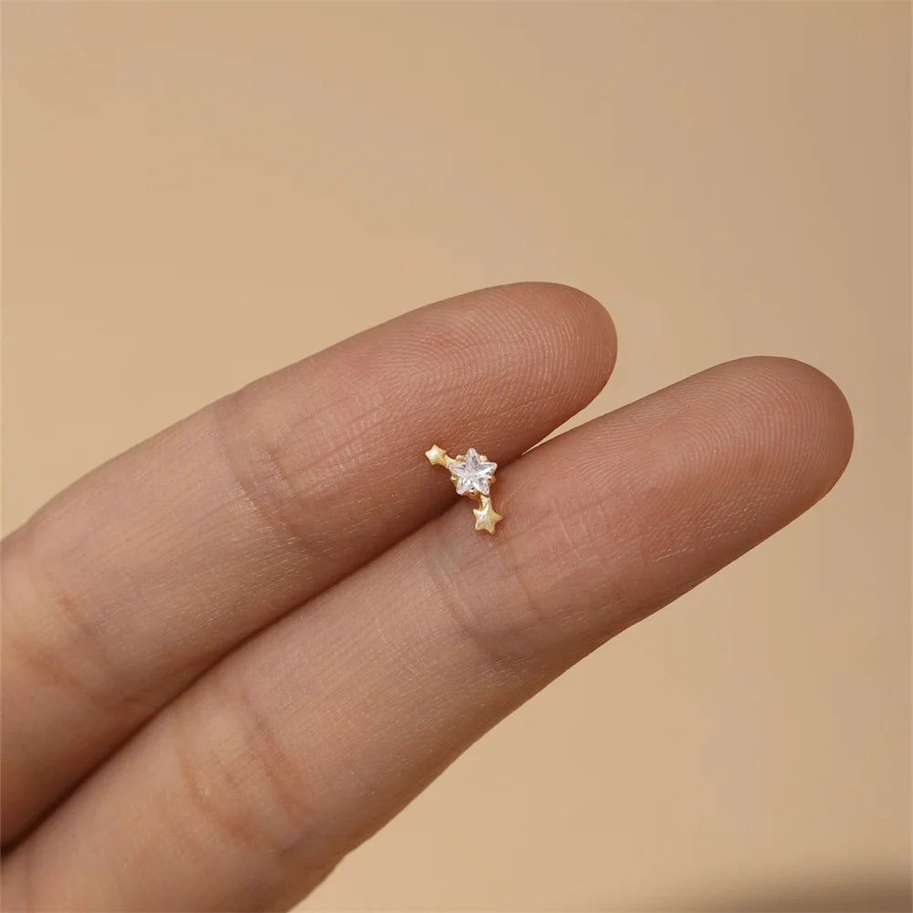 BOAKO Star Moon Chain Tassel  925 Sterling Silver Shiny For Woman Piercing Earring Fashion Dainty Luxury Style fine jewelry