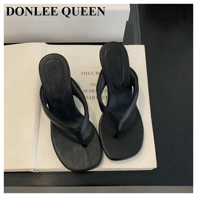 Fashion Brand Wedge Heel Slipper Slides Women Clip Toe Flip Flops Narrow Band Sandals Shoes Casual Female Slipper Sandalia Mujer