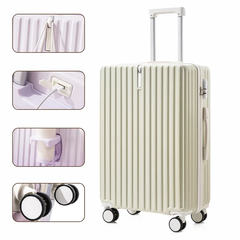 New gradient color luggage fashion goddess multifunctional trolley case mute wheels 24 inch