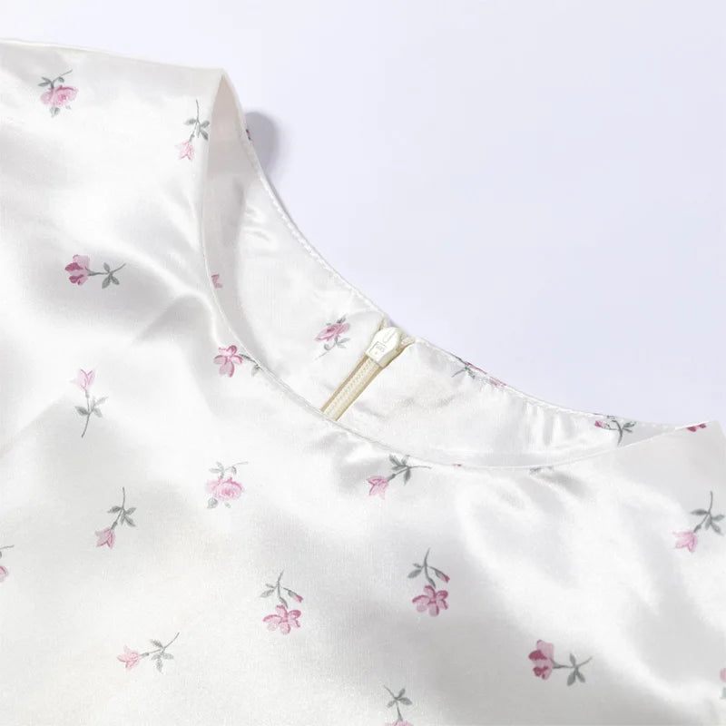 2026 Spring Summer Print Women Dress Sexy 3d Flower Button V-neck Pleated Hip Package Long Sleeve Dresses Party Lady Robe New