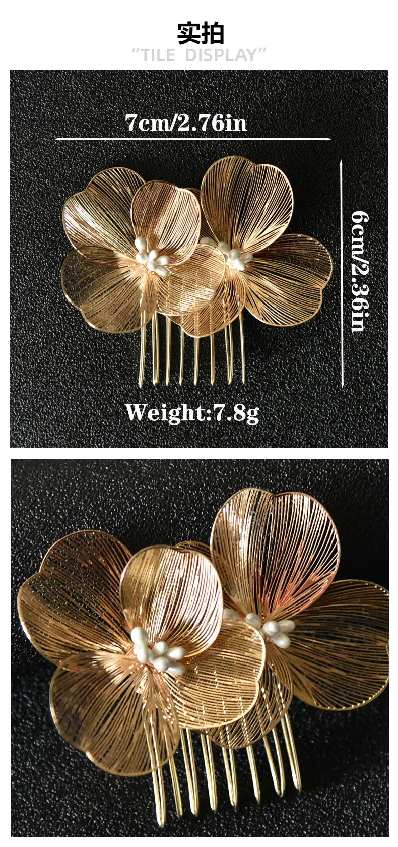Alloy Flower Hair Clips Women's Hair Accessories Fashion Bridal Wedding Hair Comb Women's Hair Clips Wedding Accessories