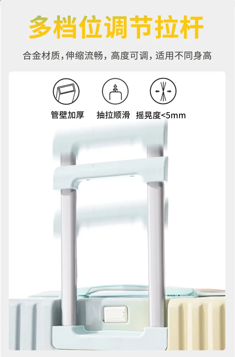 New gradient color luggage fashion goddess multifunctional trolley case mute wheels 24 inch