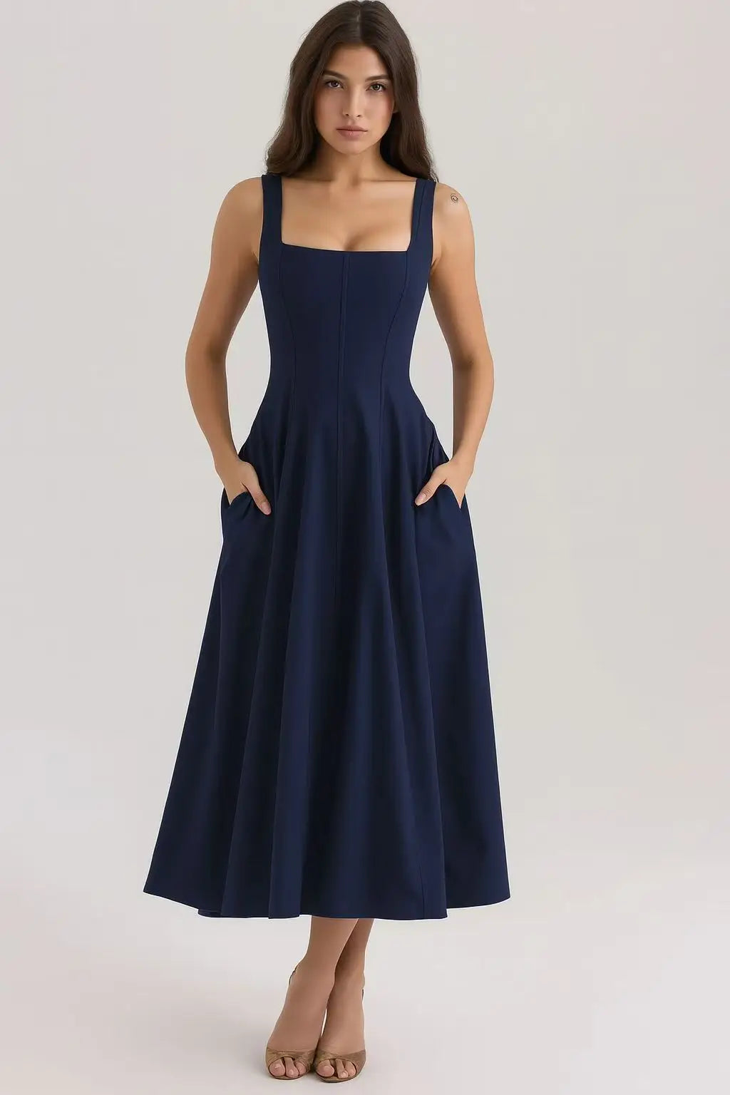 Sexy Floral Midi Corset Sun Dress Women's Sundress High Waist Slip Dresses Female Clothing Summer Red Pink Blue Brown 2026 Robe