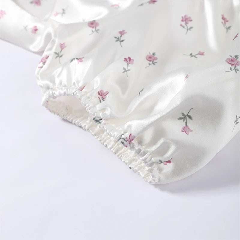 2026 Spring Summer Print Women Dress Sexy 3d Flower Button V-neck Pleated Hip Package Long Sleeve Dresses Party Lady Robe New