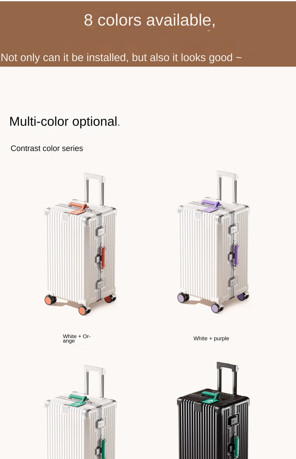 28/30/32 inch Travel Suitcases Large Capacity New Strong and Durable Thickened PC Aluminium Frame Trolley Suitcase 20'' Carrier