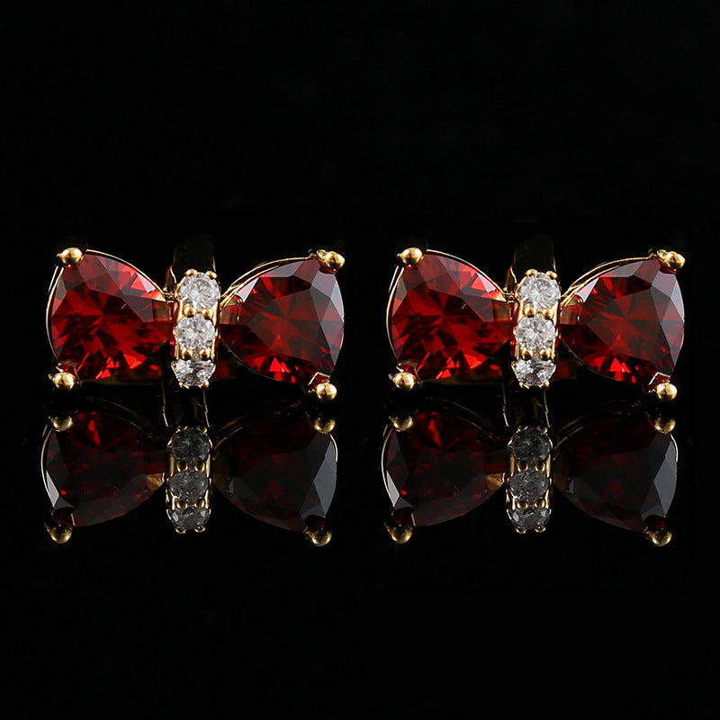 Luxury Bow Rhinestones Cufflinks French Men's Business Banquet Wedding Formal Wear Dress Shirts Cuffs Buttons Gifts for Men