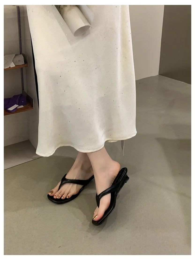 Fashion Brand Wedge Heel Slipper Slides Women Clip Toe Flip Flops Narrow Band Sandals Shoes Casual Female Slipper Sandalia Mujer