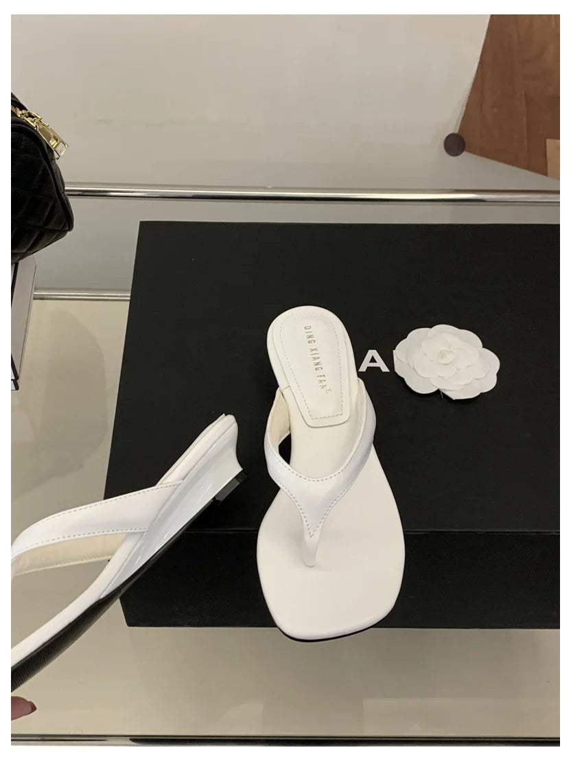 Fashion Brand Wedge Heel Slipper Slides Women Clip Toe Flip Flops Narrow Band Sandals Shoes Casual Female Slipper Sandalia Mujer